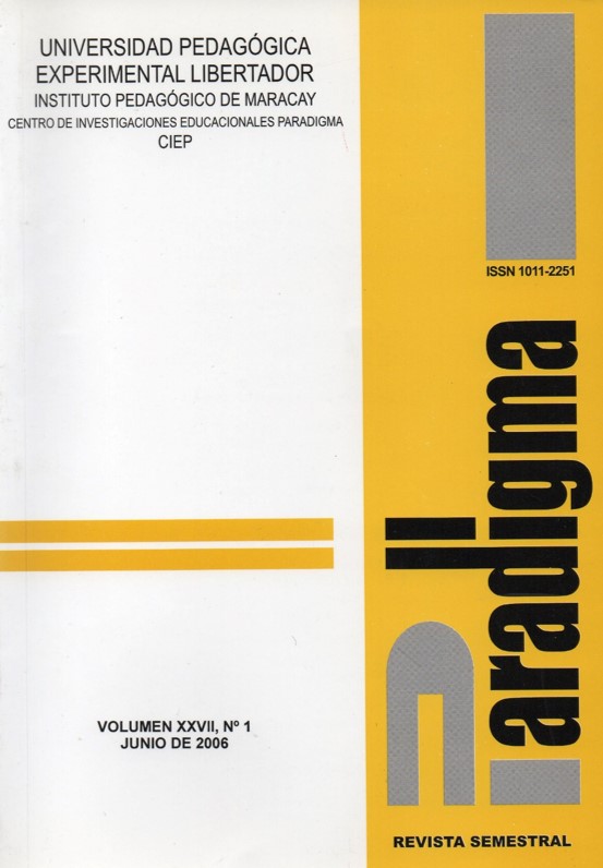 					Ver Revista Paradigma 27(1); Junio de 2006
				